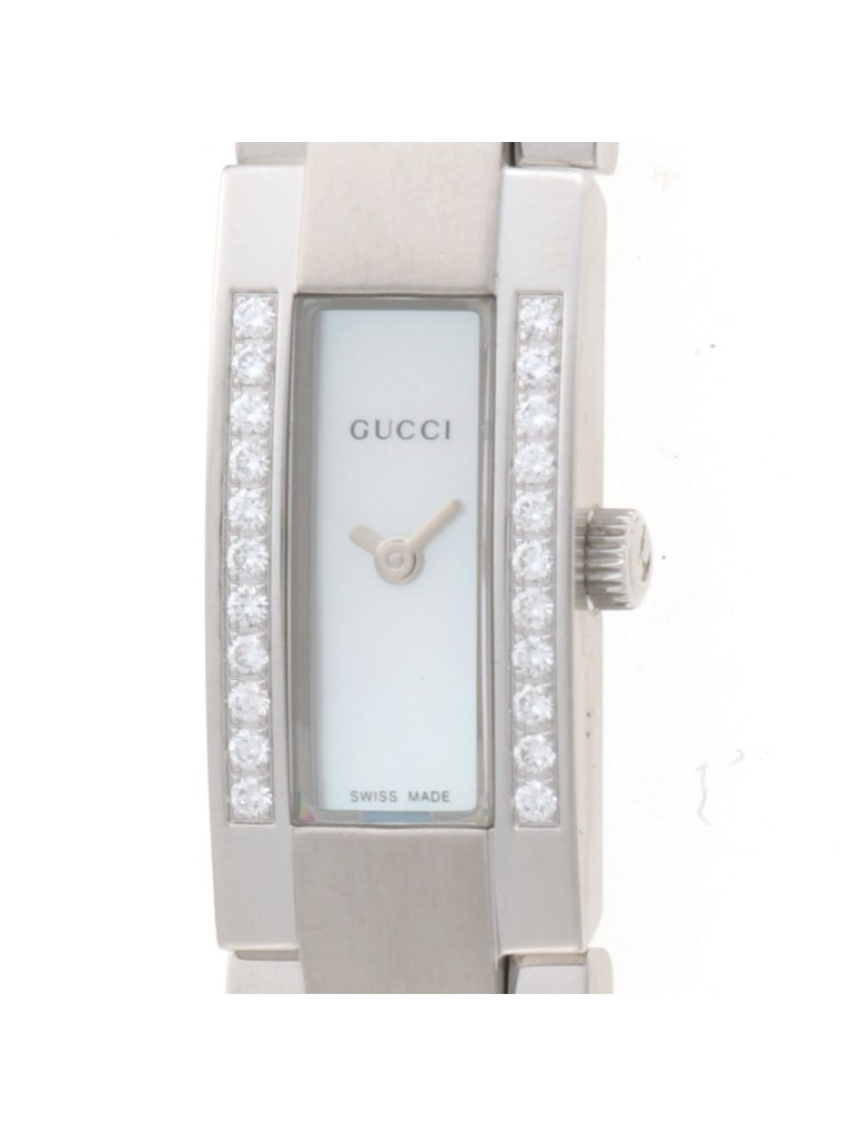 Gucci Diamond Bezel Watch Stainless Steel Shell Quartz